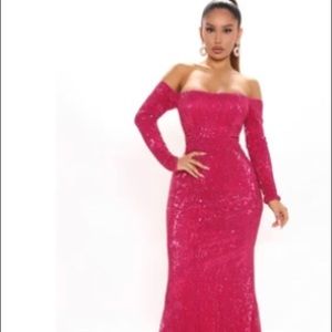 Got Class Sequin Dress - Fuchsia NWT